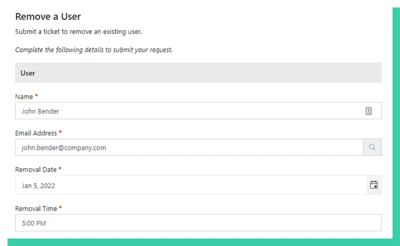 AllSafe App ticket category with Remove a User