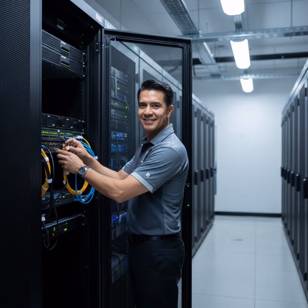 Engineer delivering onsite IT services for local businesses in Irvine.