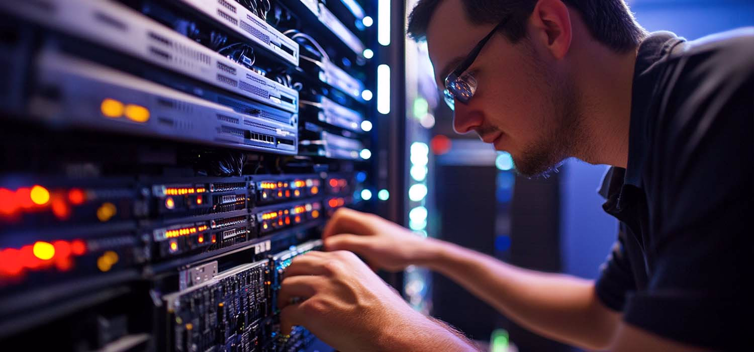IT technician resolving software compatibility issues for businesses