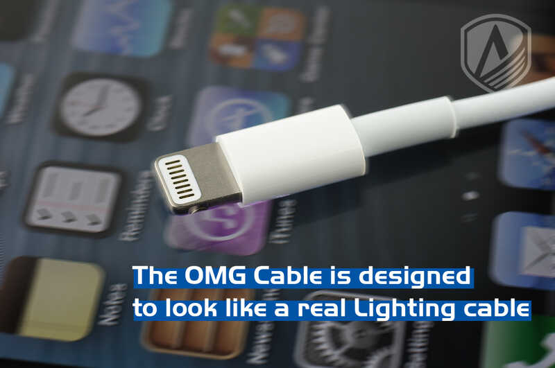 The OMG Cable is designed to look like a real Lightning cable